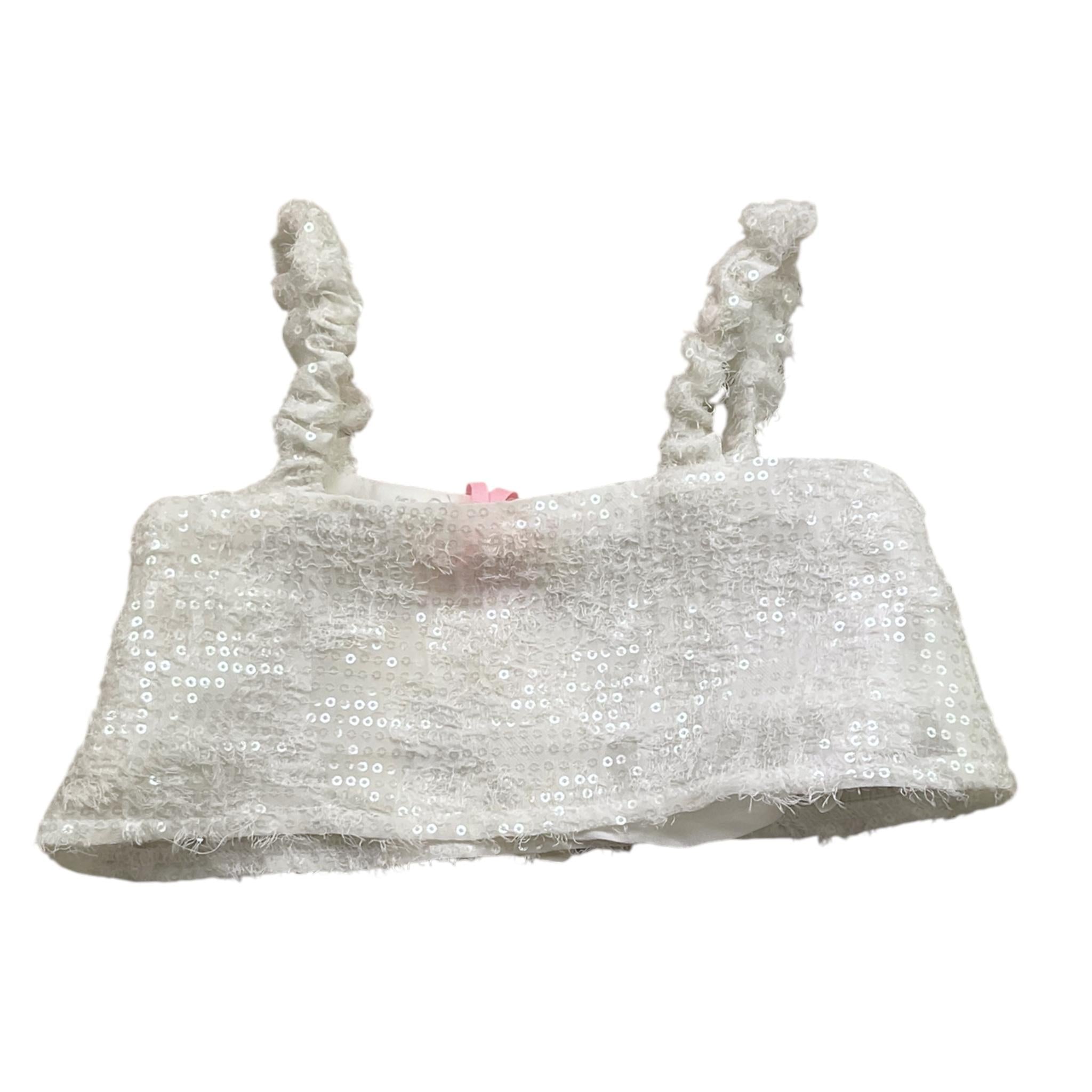 Vicolo Top Tinta Unita con Paillettes per Neonata 3146M00104 BIANCO VICOLO 