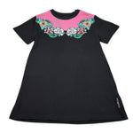 John Richmond Abito Tinta Unita Mezza Manica con Stampa per Bambina RGP26167VE NERO JOHN RICHMOND 