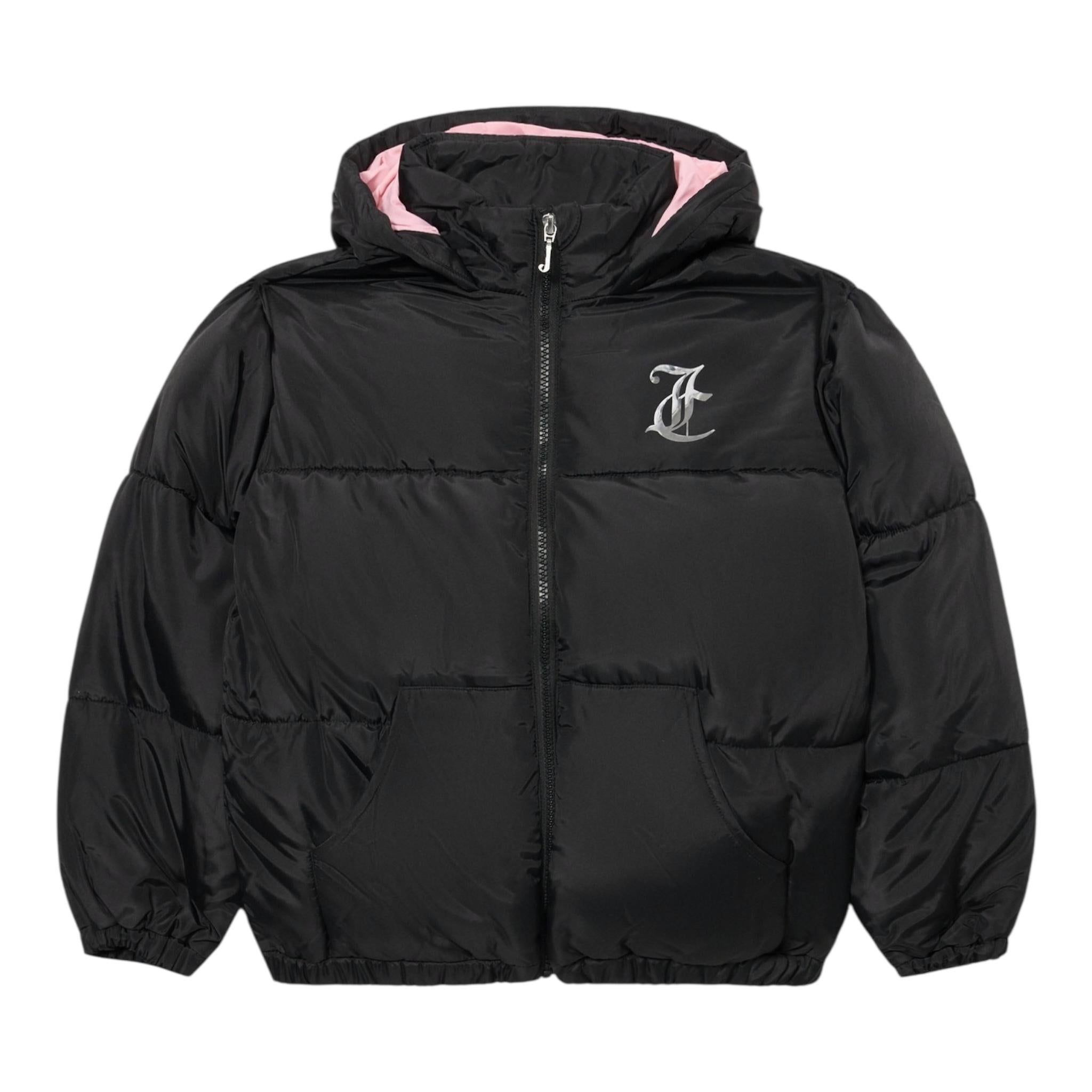 Juicy Couture Giubbino Tinta Unita con Zip E Cappuccio per Bambina JBX6625 NERO JUICY COUTURE 
