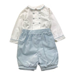 LA STUPENDERIA tutina bicolore con colletto Bianco/azzurro per Neonato CBPG47V06 BIANCO/AZZURRO LA STUPENDERIA 