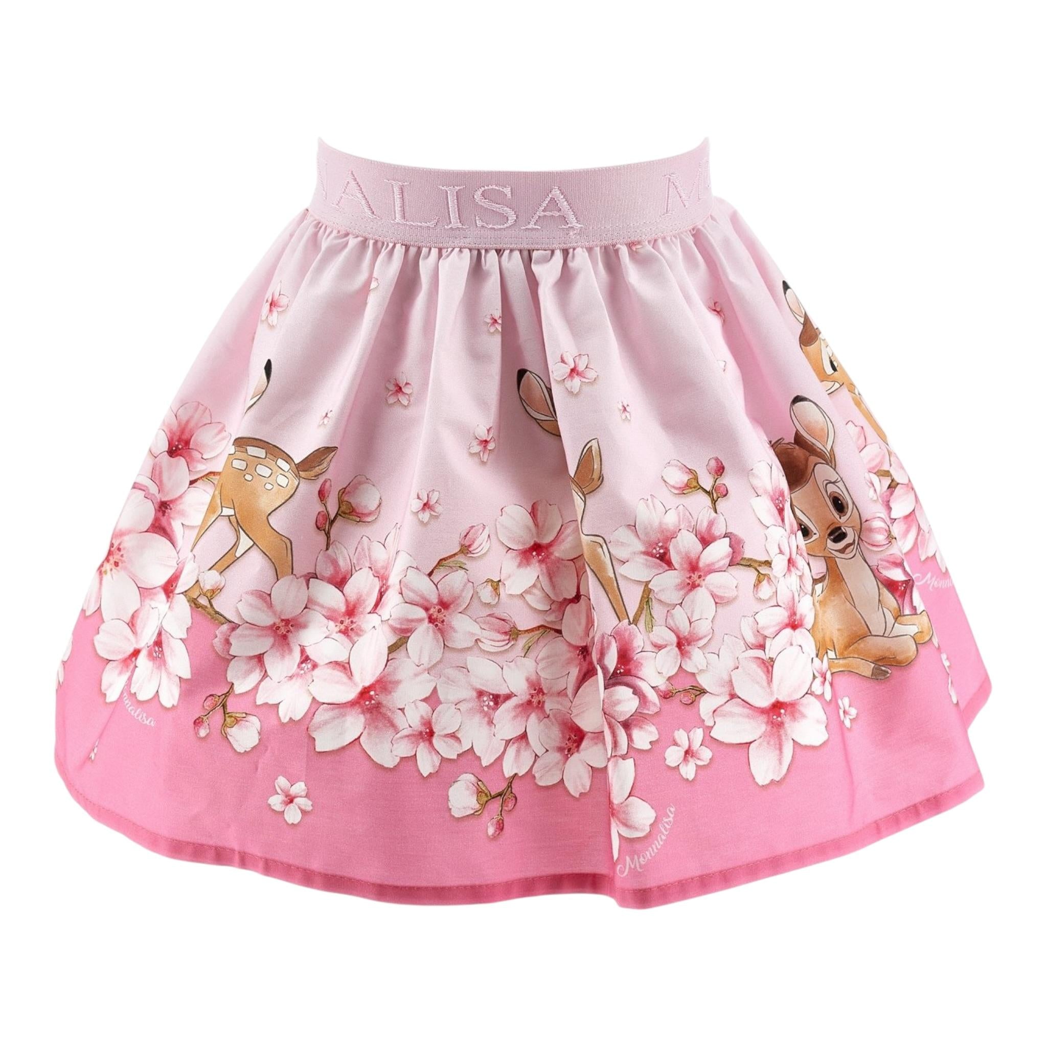 Monnalisa Gonna Tinta Unita con Stampa Disney per Bambina 11E702X ROSA MONNALISA 