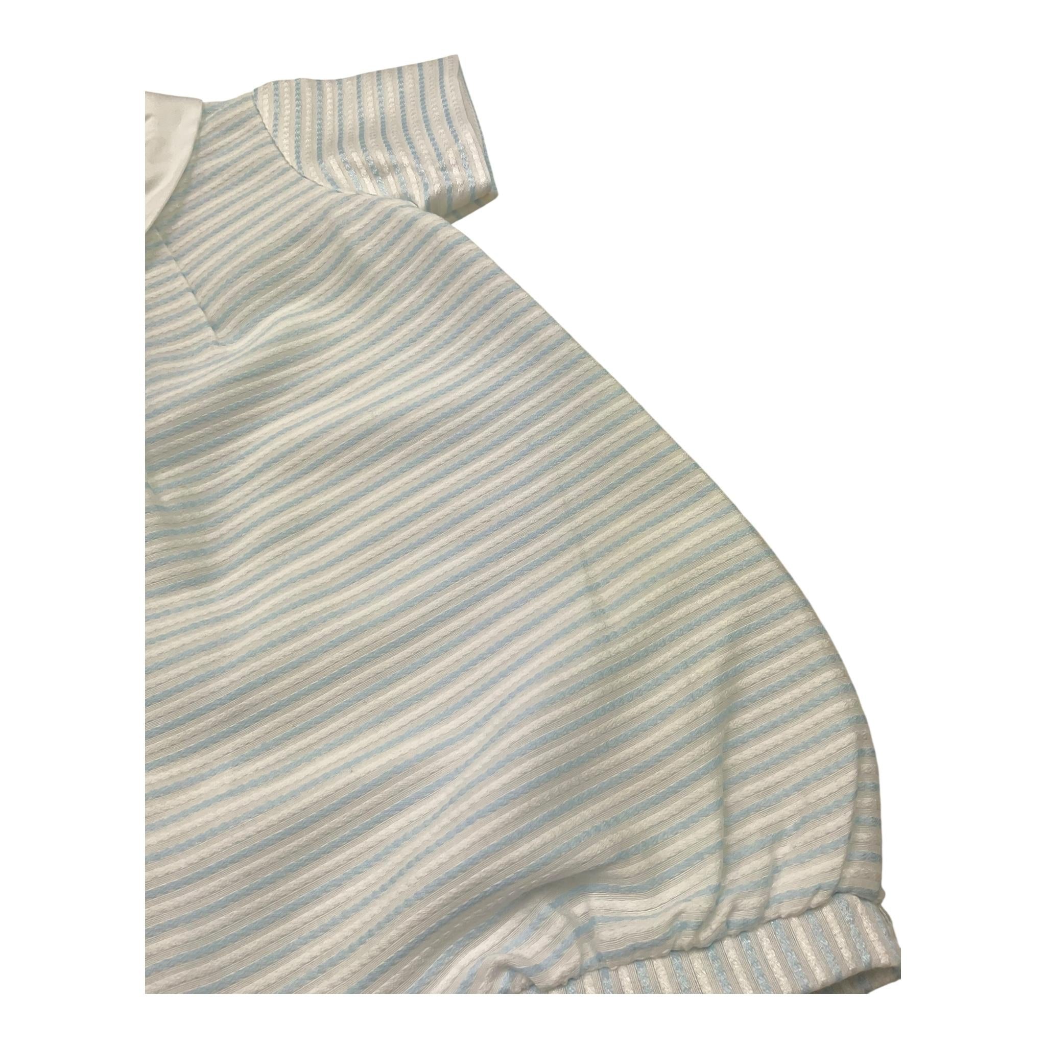 Ninnaoh Pagliaccetto Tinta Unita con Fantasia A Righe per Neonato E23256P BIANCO NINNAOH 