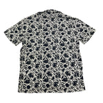 camicia mezza manica tinta unita con fiori PP4043 BLU PAOLO PECORA 