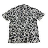 camicia mezza manica tinta unita con fiori PP4043 BLU PAOLO PECORA 