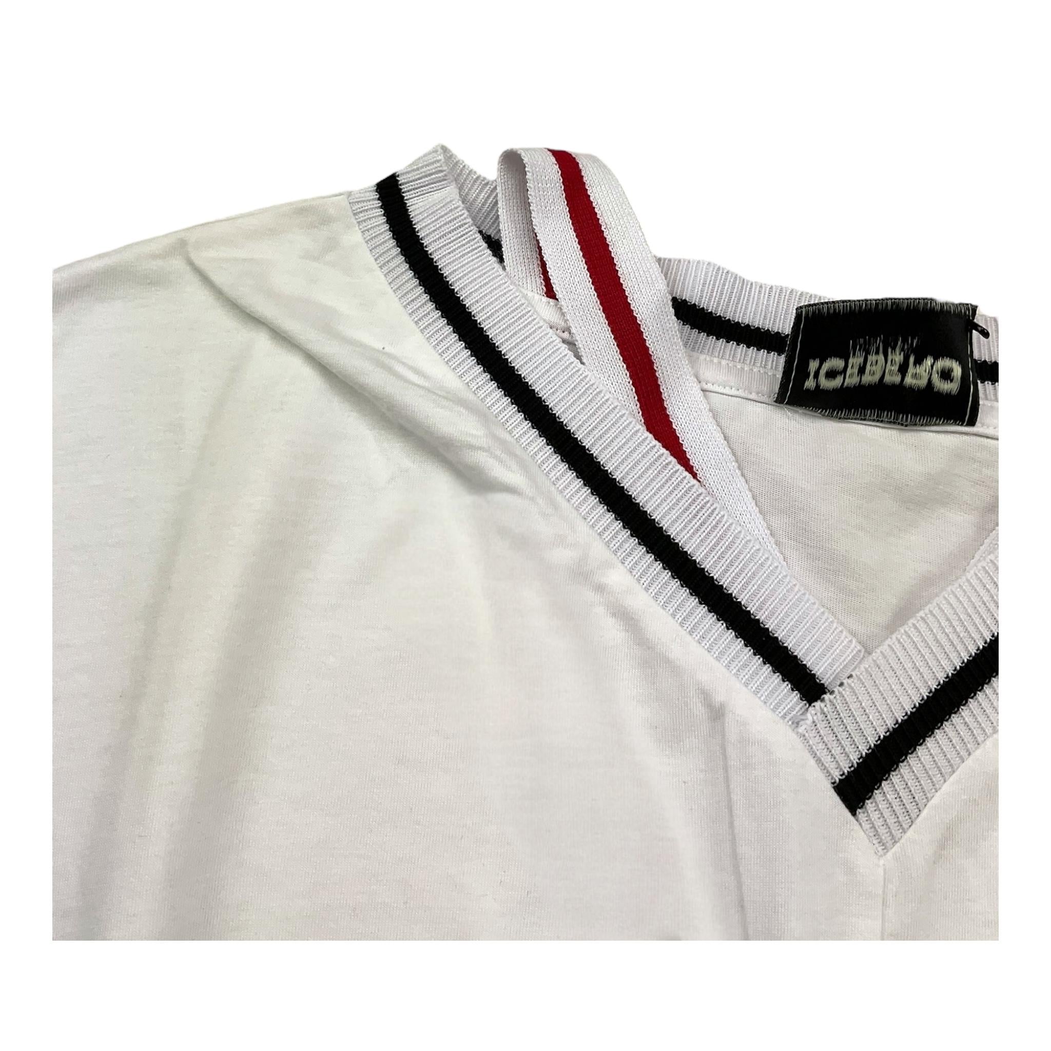 Iceberg T-Shirt Scollo A V Tinta Unita per Bambina TSICE4162J BIANCO ICEBERG 