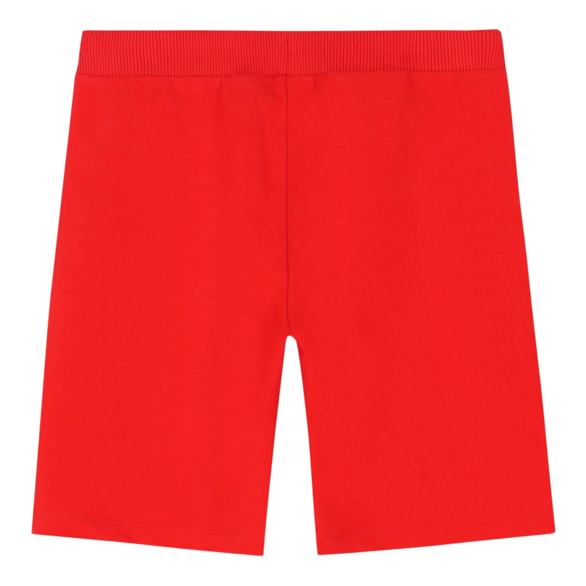 Moschino Bermuda tinta unita con Logo Rosso per Bambino HQQ007 ROSSO MOSCHINO 