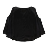 Maison Margiela Camicia Giromanica Tinta Unita Girocollo Nero Per Bambina