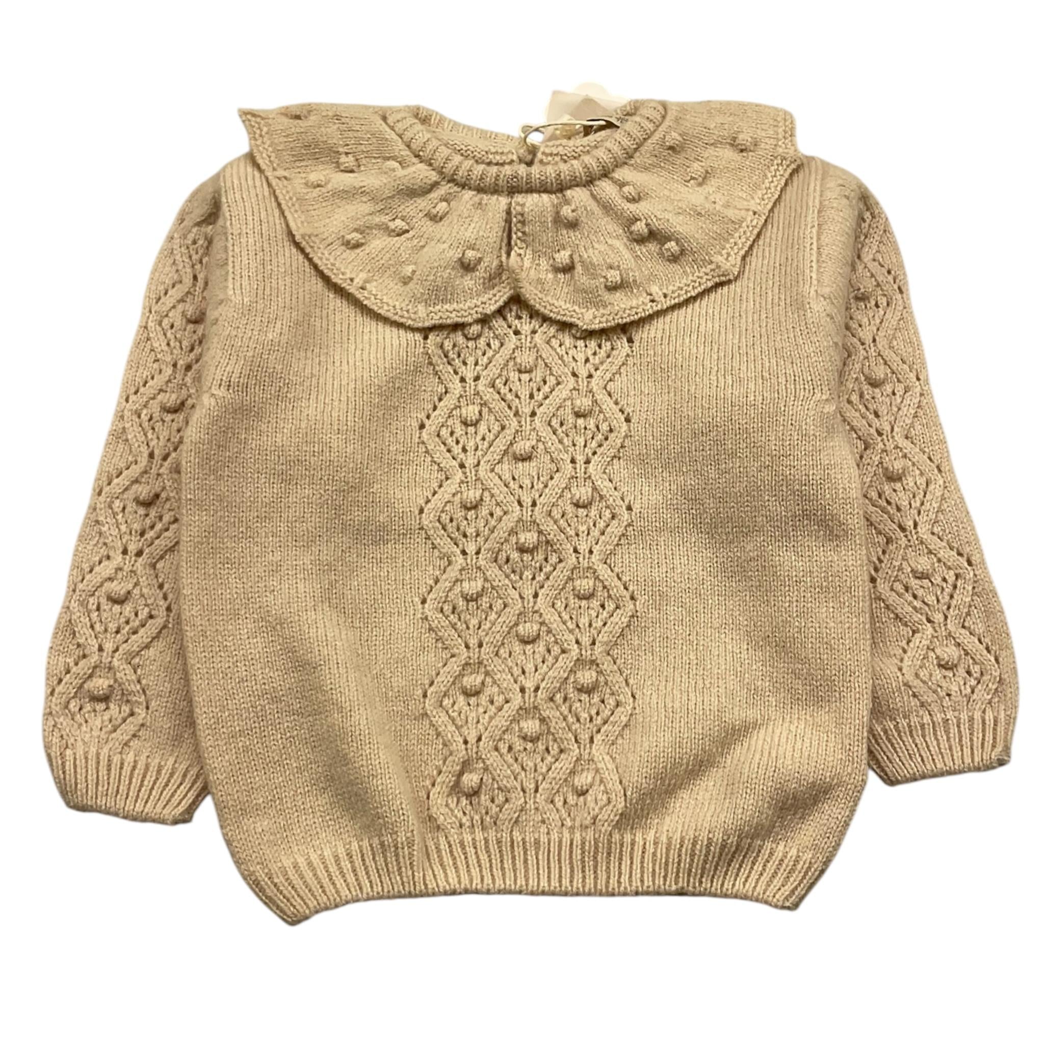 WEDOBLE maglia tinta unita con colletto  Beige per Neonata I2410301 BEIGE WEDOBLE 