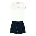 Tommy Hilfiger Completo 2 Pezzi Bermuda-T-Shirt per Neonato KB0KB09661 BIANCO TOMMY HILFIGER 