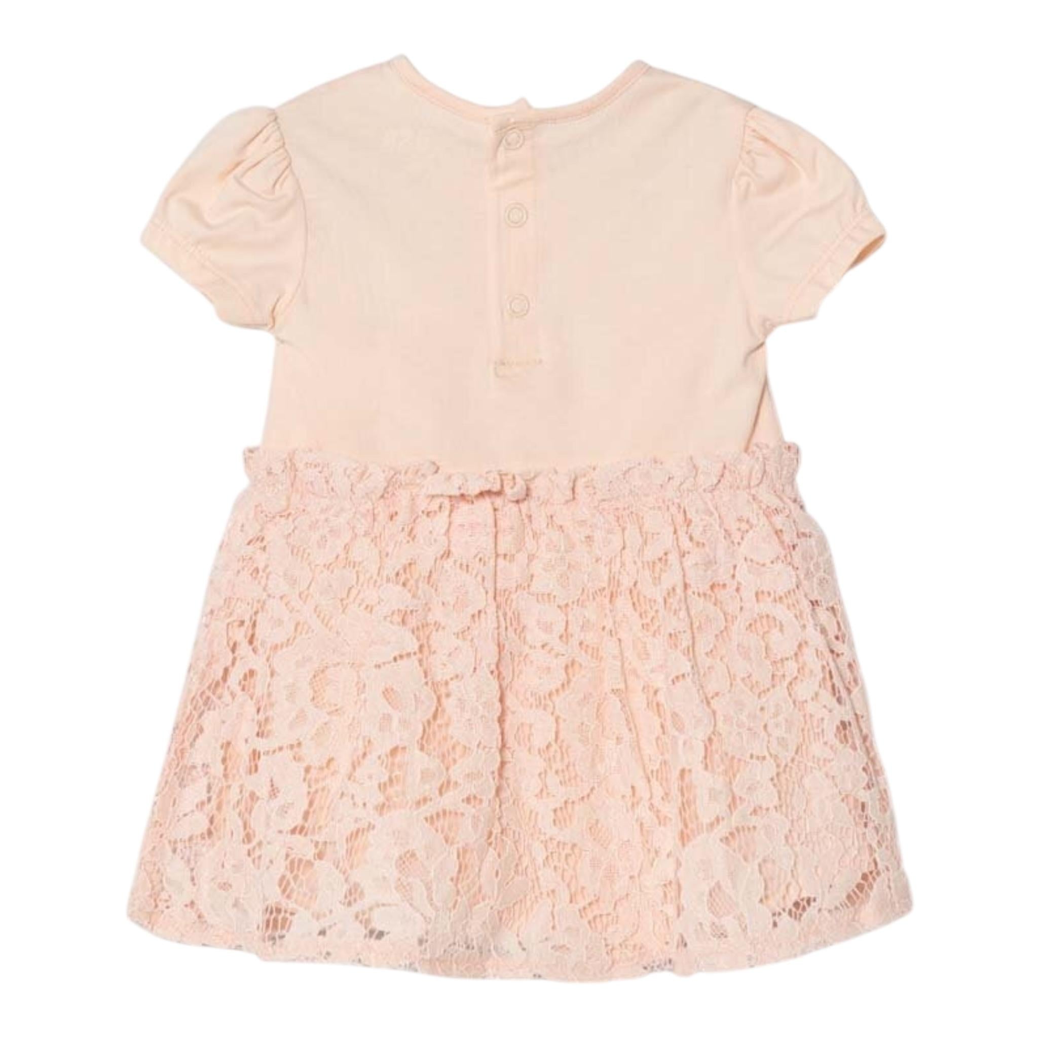 Guess Abito Mezza Manica Tinta Unita con Ricami per Neonata S4RG14K6YW1 ROSA GUESS 