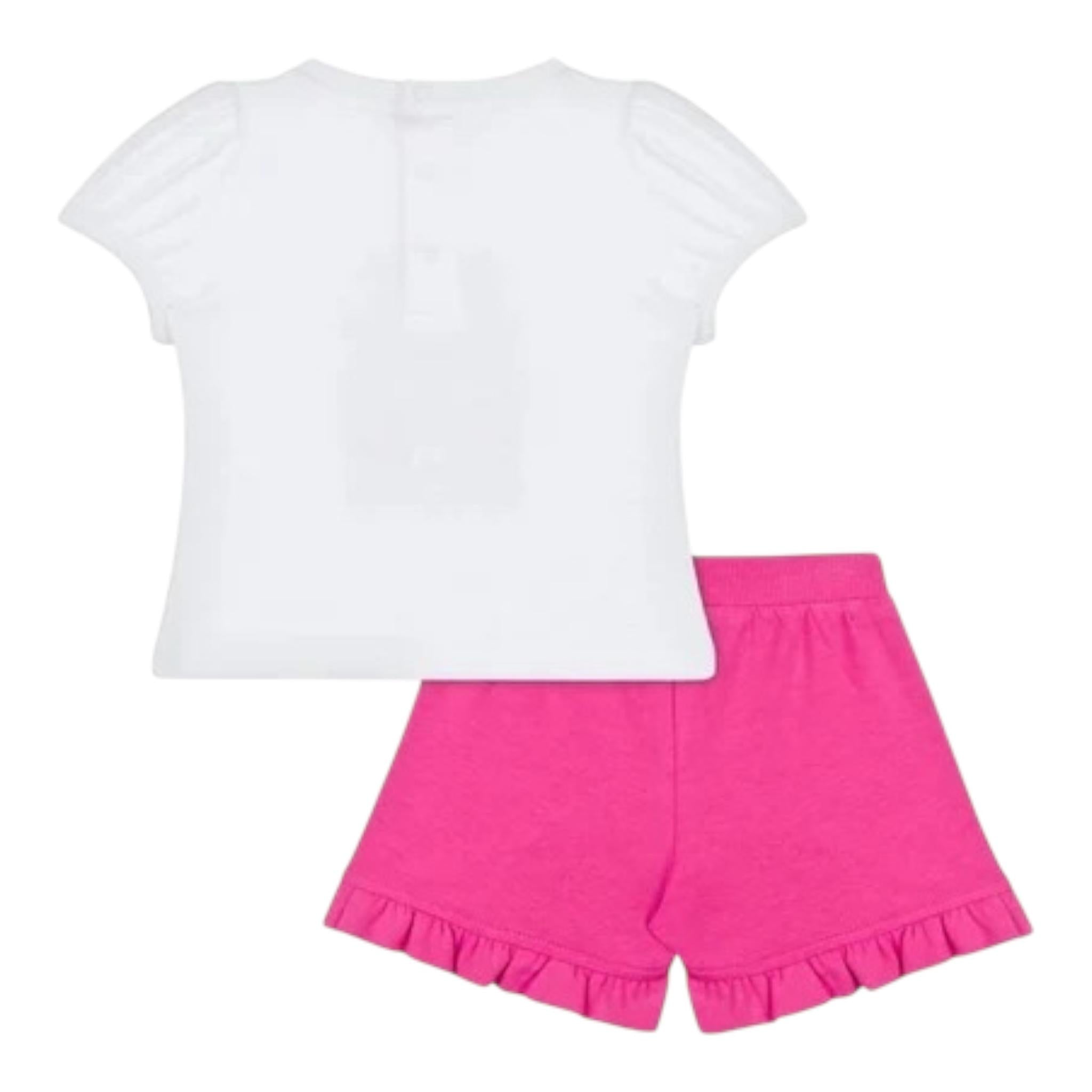 Moschino Completo 2 Pezzi T-Shirt-Short per Neonata MAG01OX BIANCO/FUXIA MOSCHINO 
