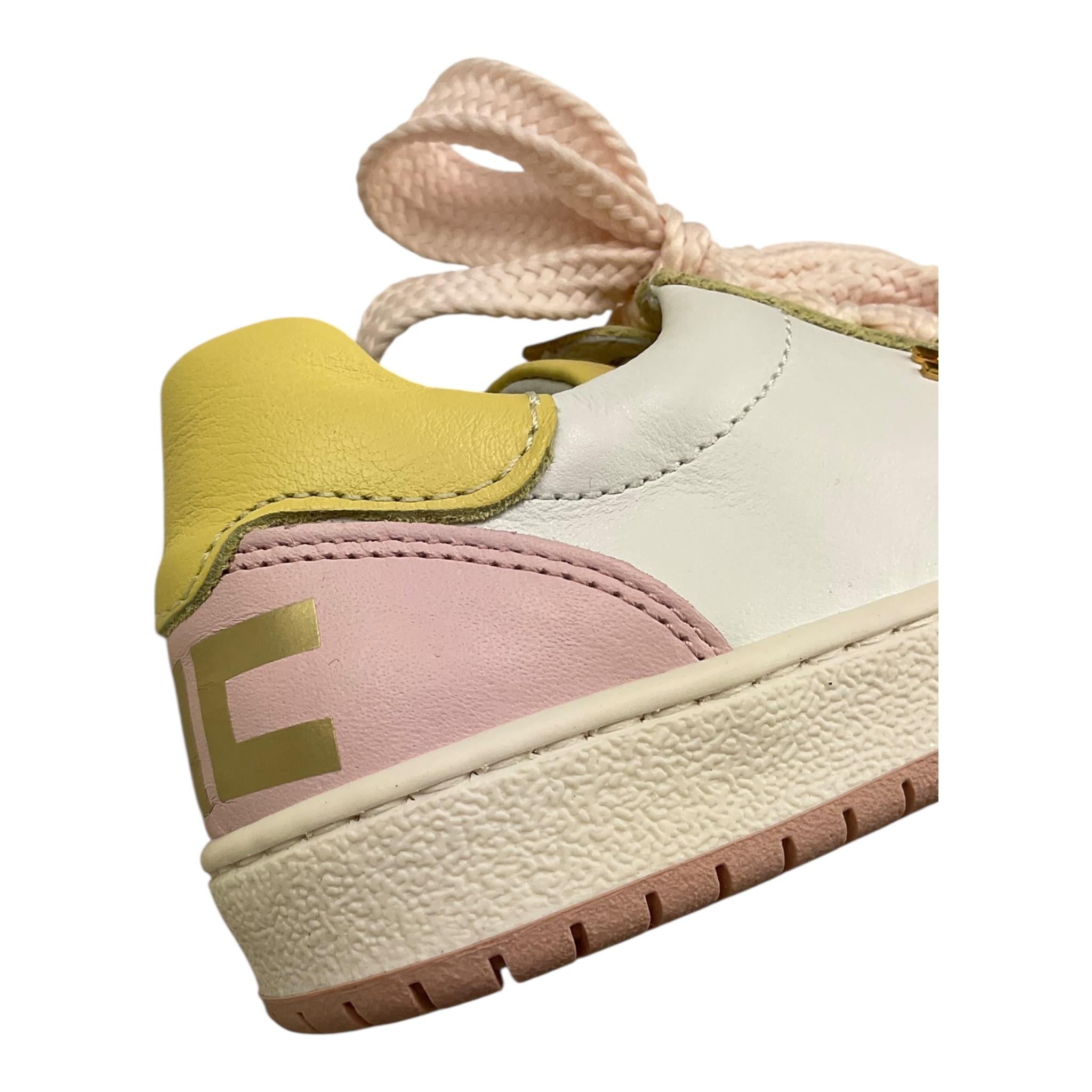 Elisabetta Franchi Sneakers Tinta Unita con Lacci In Contrasto per Neonata F1A9E0227 BIANCO ELISABETTA FRANCHI 