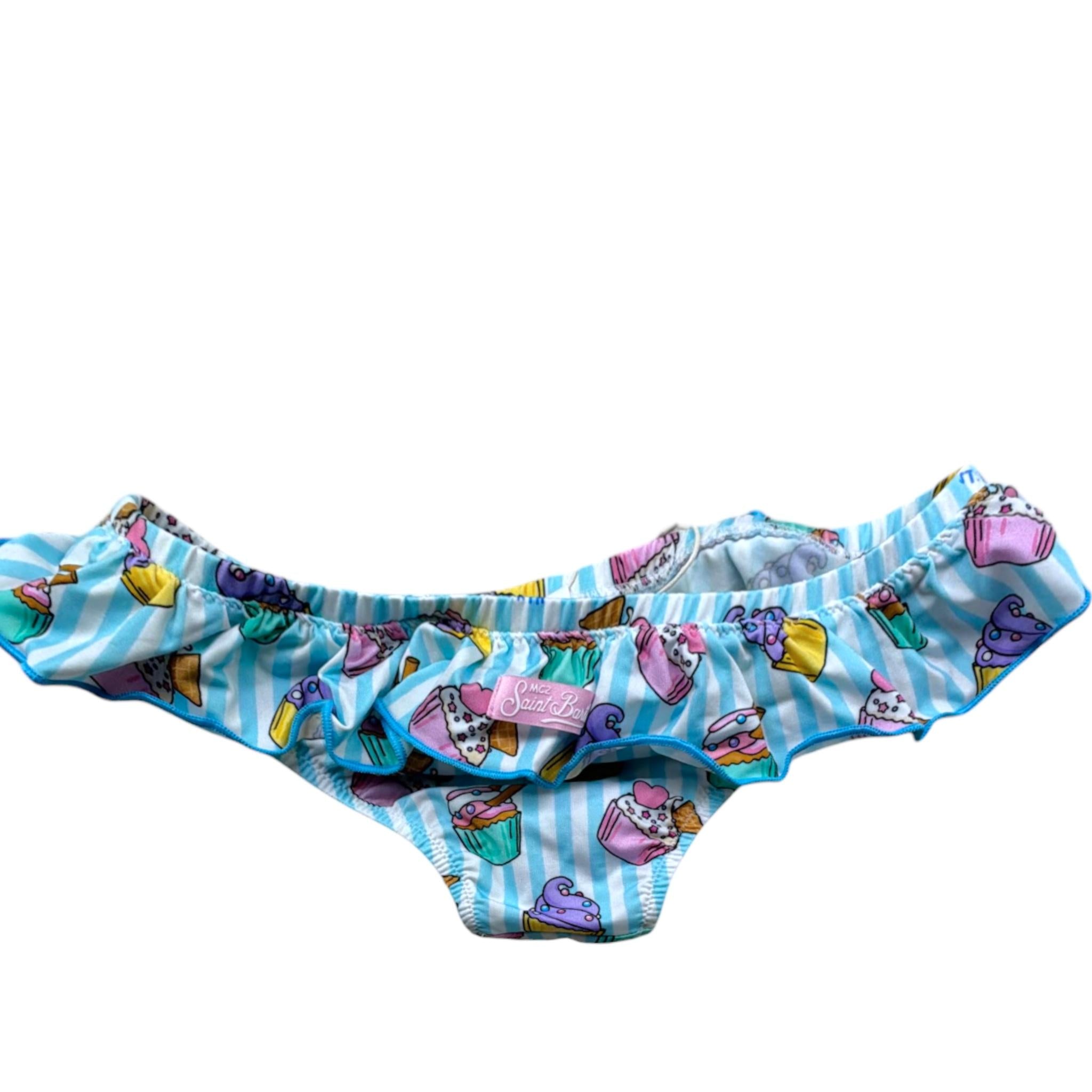 Saint Barth Costume Modello Slip Tinta Unita per Bambina 00638L AZZURRO SAINT BARTH 