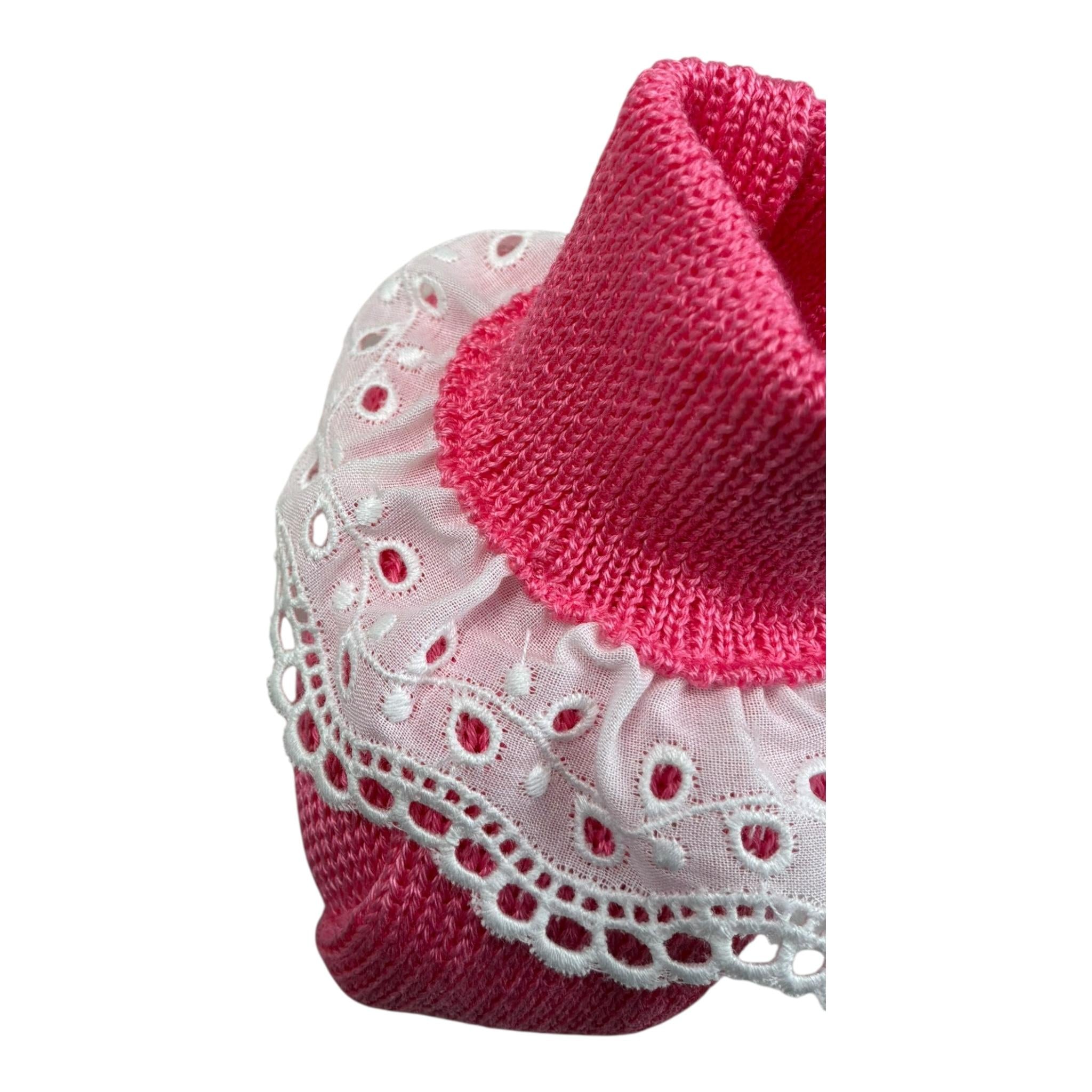 Marlu' Babbucce Tinta Unita con Ricami per Neonata EP13S ROSA MARLU' 