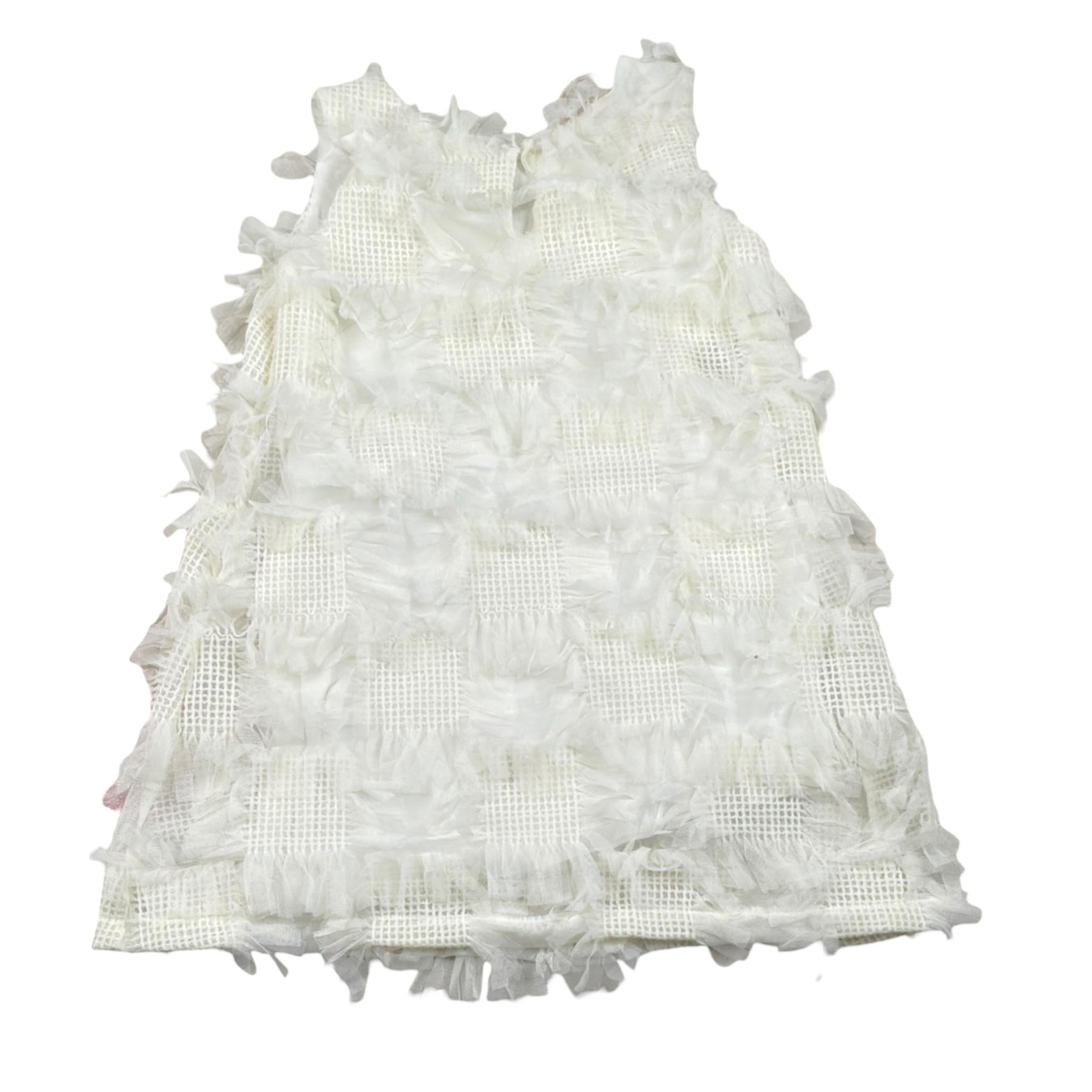 Please Abito Tinta Unita con Tulle per Bambina AB25290G73 PANNA PLEASE 