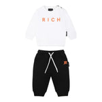 John Richmond Completo 2 Pezzi Felpa-Pantalone per Neonato RIP25013CF BIANCO/NERO JOHN RICHMOND 
