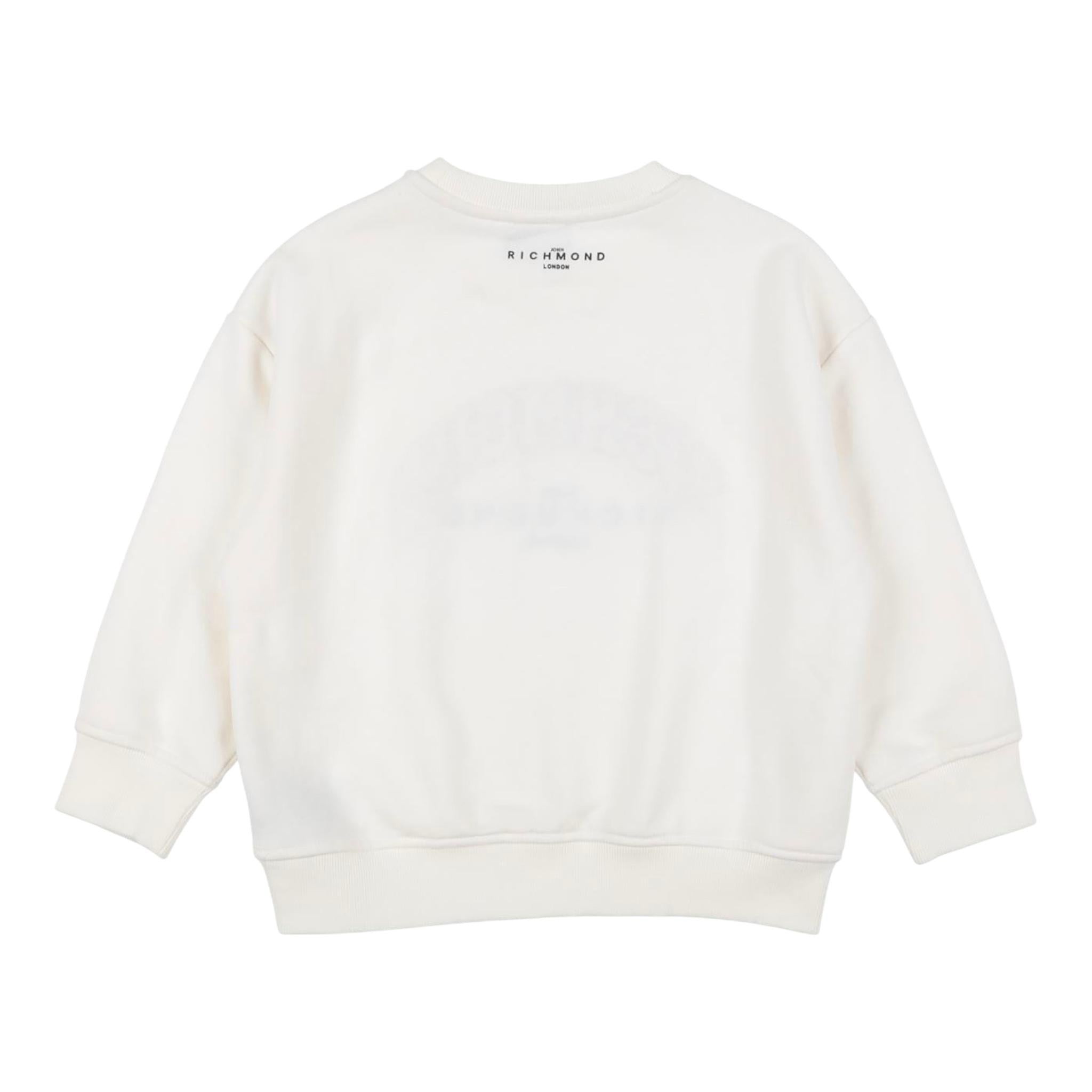 JOHN RICHMOND felpa girocollo tinta unita con stampa Bianco per Bambino RBA24143FE BIANCO JOHN RICHMOND 
