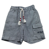 Saint Barth Bermuda Bicolore con Fantasia A Righe per Bambino MRE0001 BLU SAINT BARTH 