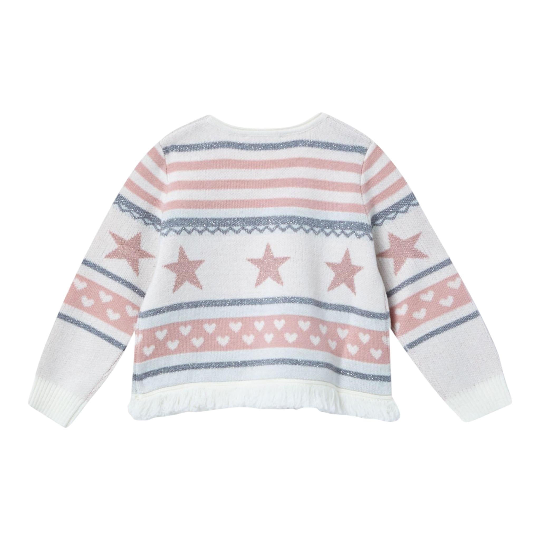 LIU JO maglia girocollo tinta unita con stampe in contrasto Bianco per Neonata KF4095 BIANCO LIU JO 