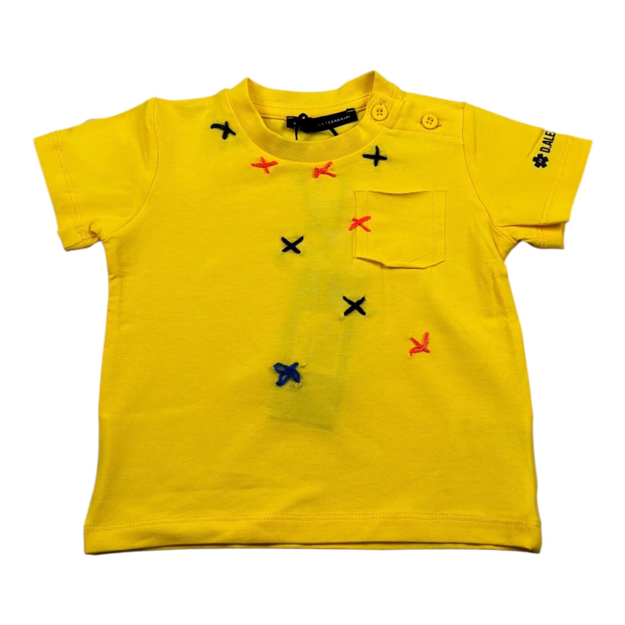 Daniele Alessandrini T-Shirt Girocollo tinta unita con Stampa Giallo per Neonato 1296M0811 GIALLO DANIELE ALESSANDRINI 