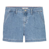 Tommy Hilfiger Short In Denim Tinta Unita con Girovita Regolabile per Bambina KG0KG08451 AZZURRO TOMMY HILFIGER 