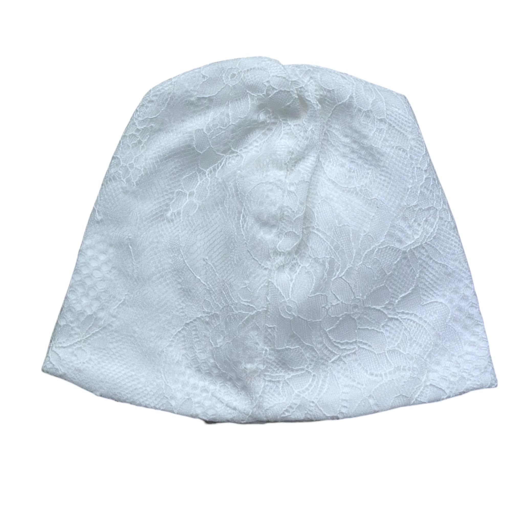 Le Bebe' Cappello Tinta Unita con Ricami per Neonata LBG6330 BIANCO LE BEBE' 