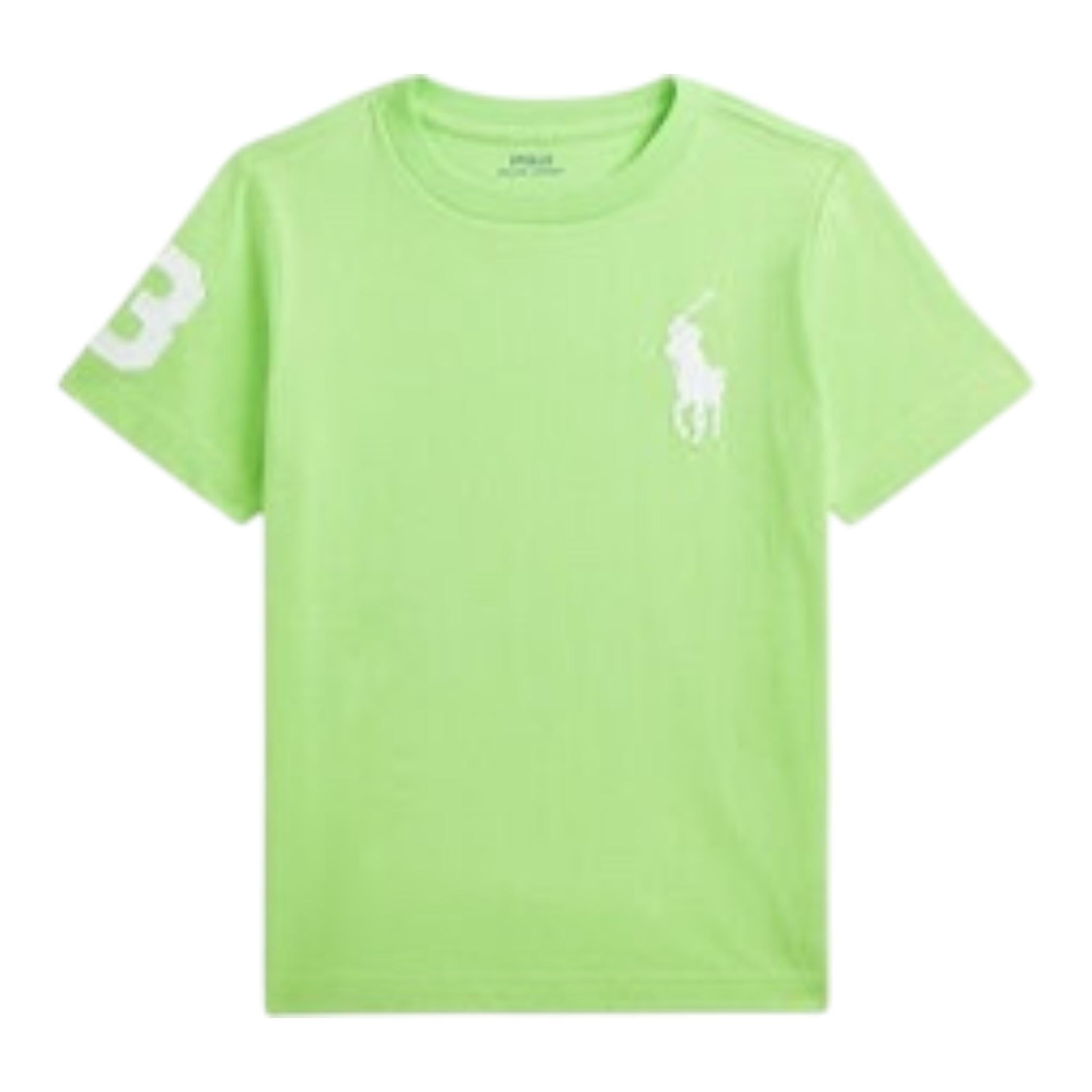 Ralph Lauren T-Shirt Girocollo Tinta Unita con Stampa per Bambino 323832097061 VERDE RALPH LAUREN 