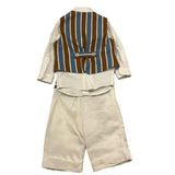 Minu' Completo 4 Pezzi Camicia-Gilet-Papillon-Pantalone con Bretelle per Neonato M3850C4 PANNA MINU' 