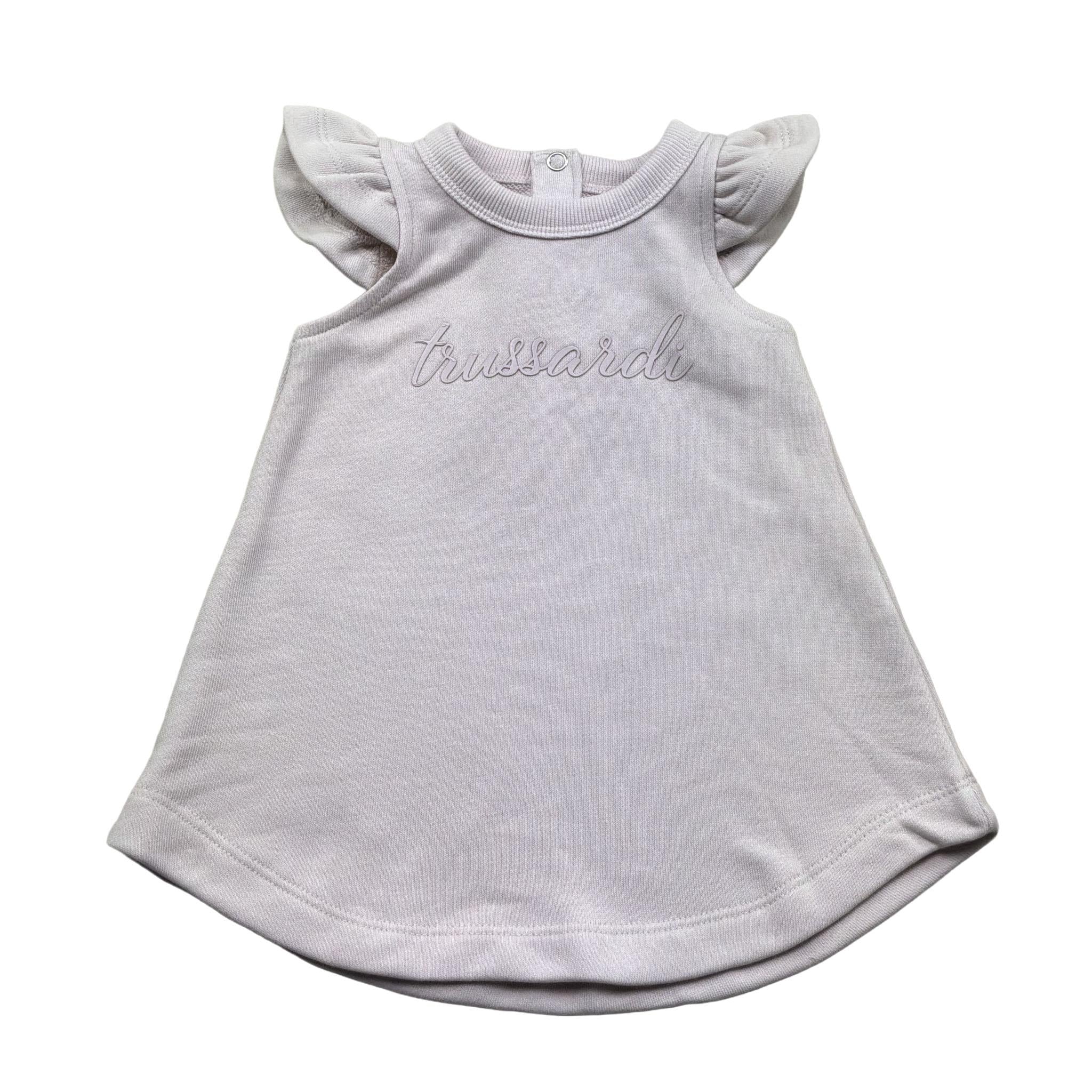 Trussardi Abito Giromanica Tinta Unita con Logo per Neonata TIP26021VE ROSA TRUSSARDI 