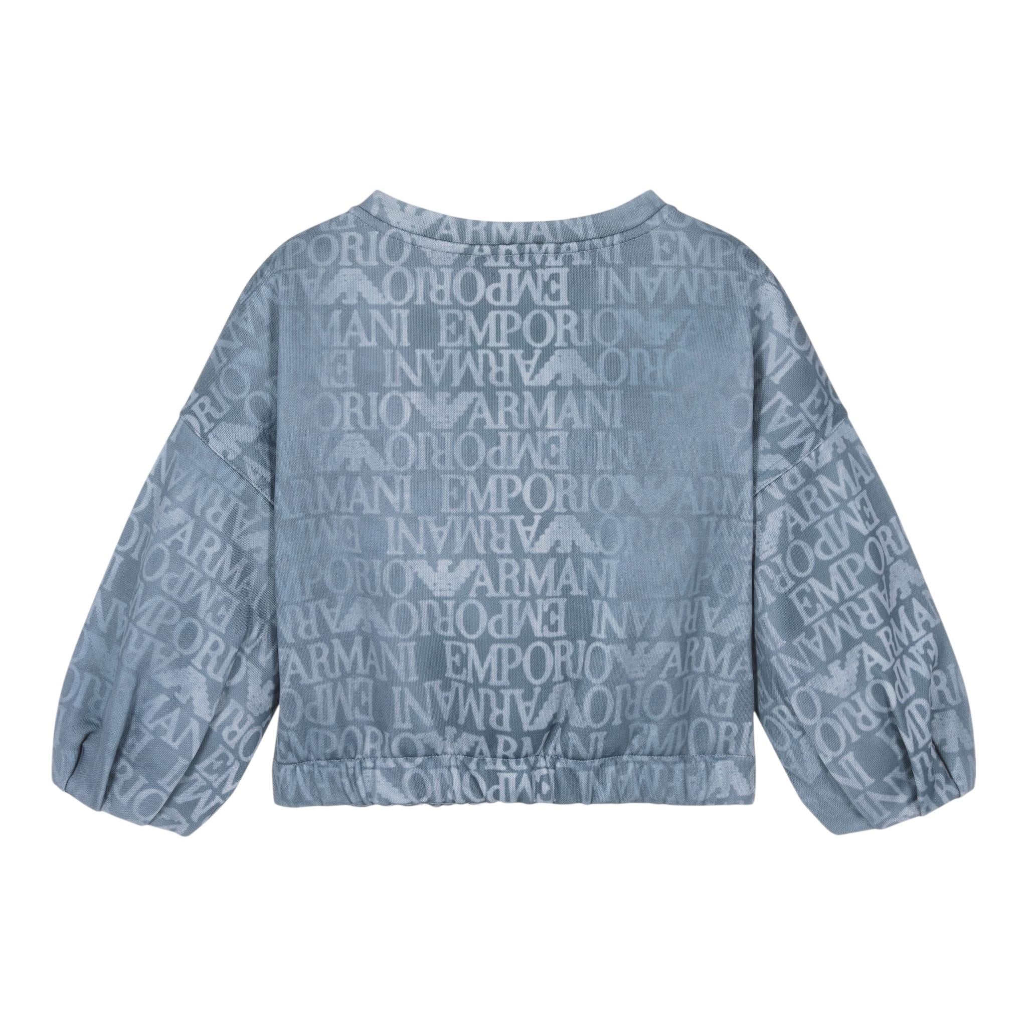 Emporio Armani Felpa Chiusa Girocollo Tinta con Logo per Bambina 3D3M02 BLU EMPORIO ARMANI 