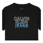 Calvin Klein T-Shirt Girocollo Tinta Unita con Stampa per Bambino IB0IB02362 NERO CALVIN KLEIN 