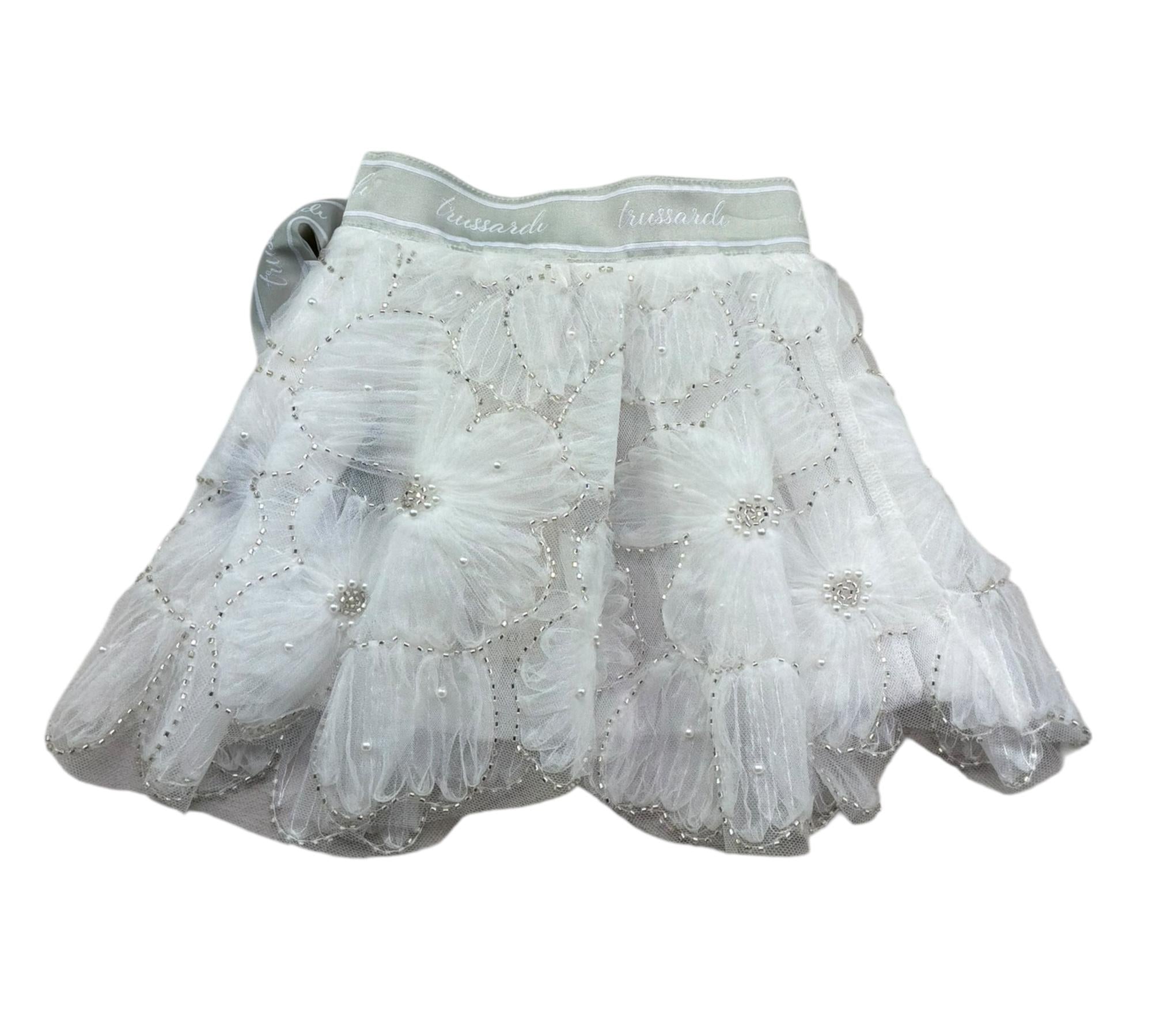 Trussardi Gonna Tinta Unita con Tulle E Brillantini per Neonata TIP26142GO BIANCO TRUSSARDI 