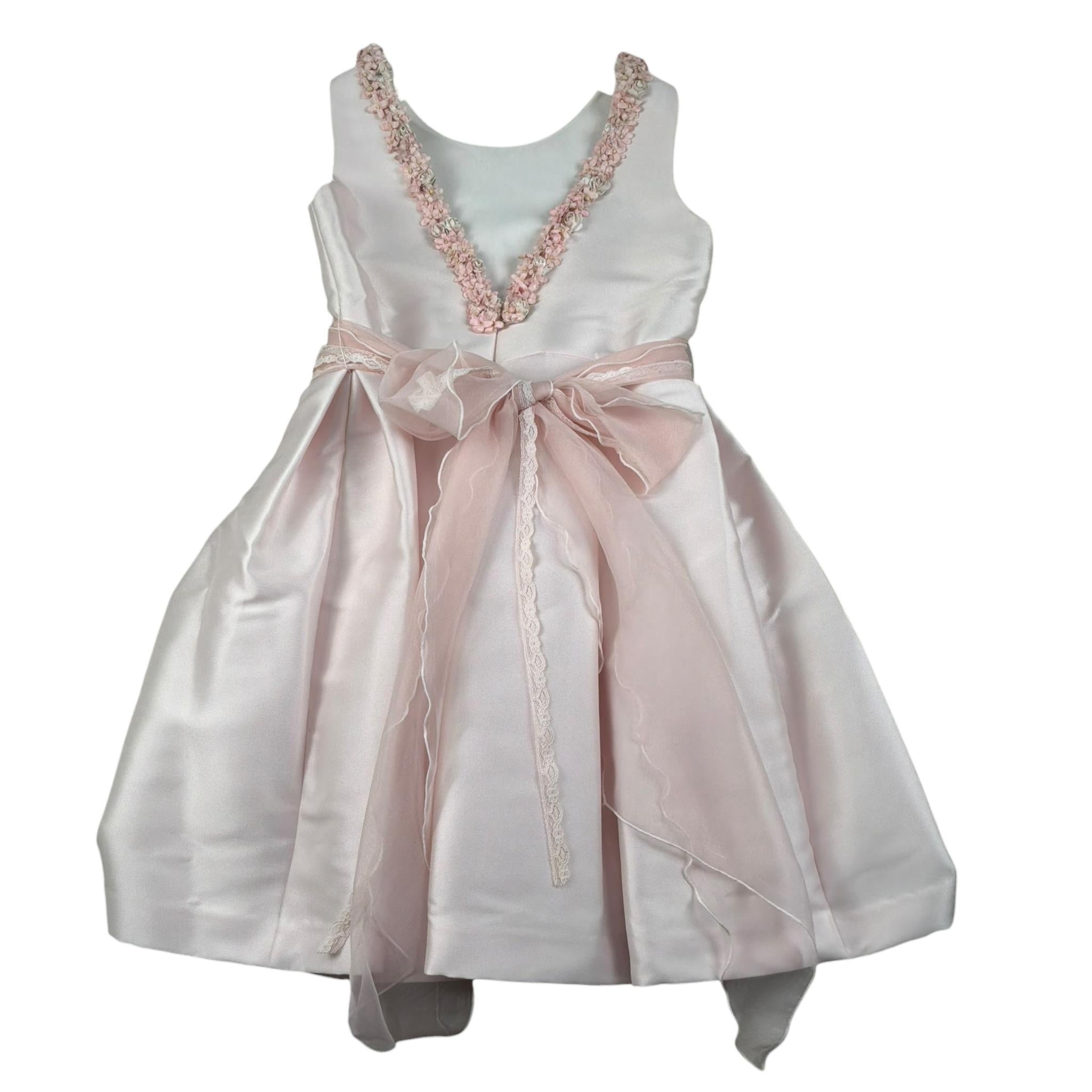 Mimilu' Abito Cerimonia Tinta Unita Giromanica per Bambina 616 ROSA MIMILU' 