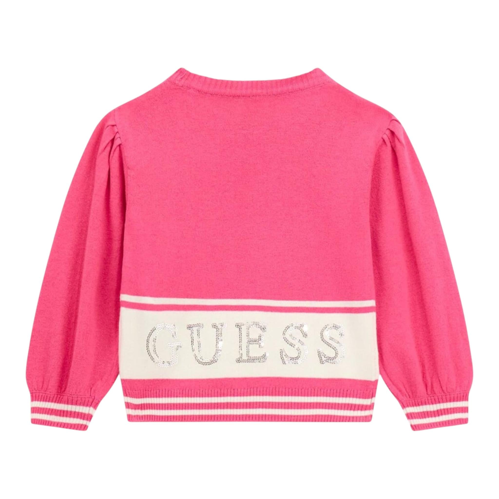 GUESS maglia girocollo tinta unita coon logo Rosa per Bambina K4YR00Z3GW0 ROSA GUESS 
