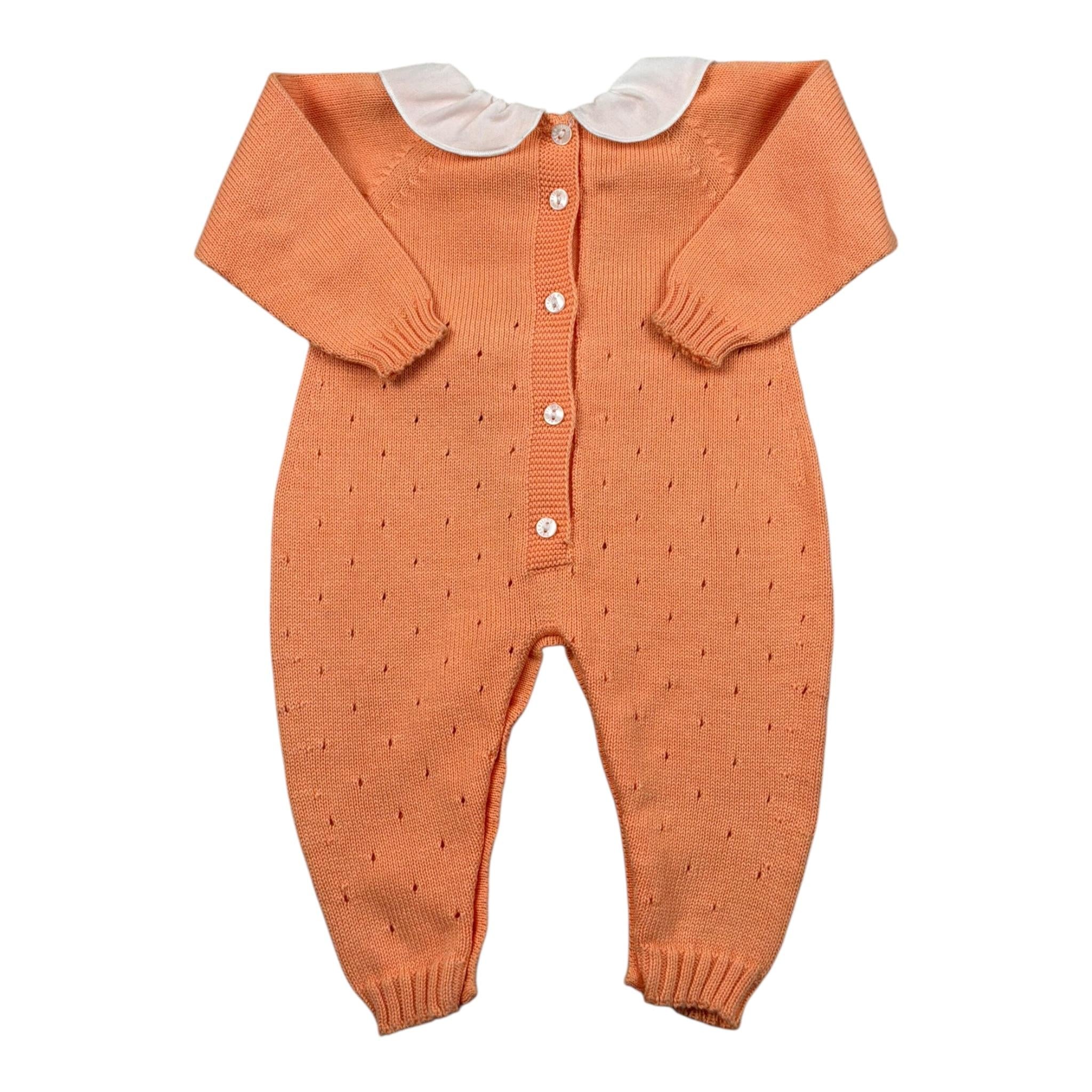 Barcellino Tutina Tinta Unita con Colletto per Neonata 111001 ARANCIONE BARCELLINO 