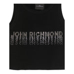 John Richmond Canotta Tinta Unita con Brillantini per Bambina RGP25204CN NERO JOHN RICHMOND 