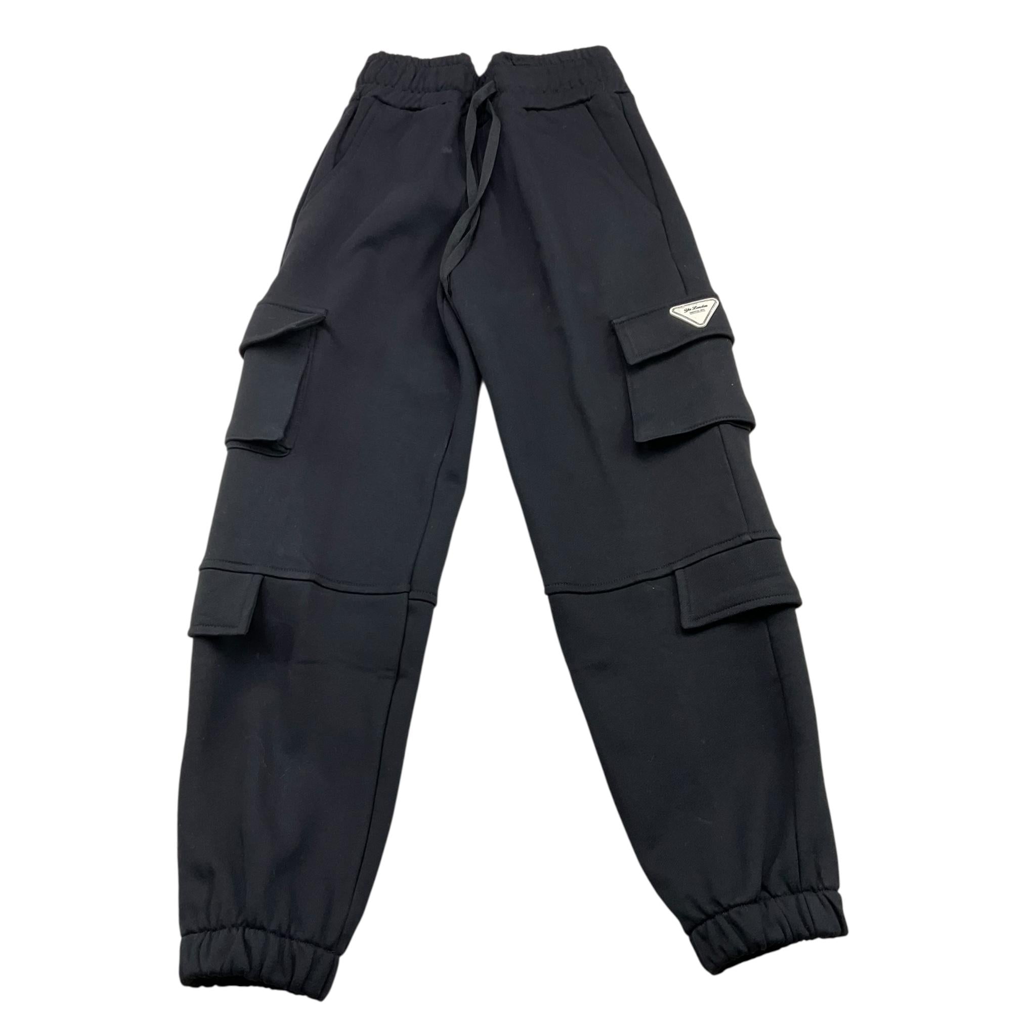 YES LONDON pantalone tuta tinta unita con tasconi Nero per Bambino JR0346 NERO YES LONDON 