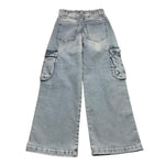 Lu Lu By Miss Grant Jeans Modello Cargo Tinta Unita per Bambina LL3374 AZZURRO LU LU BY MISS GRANT 