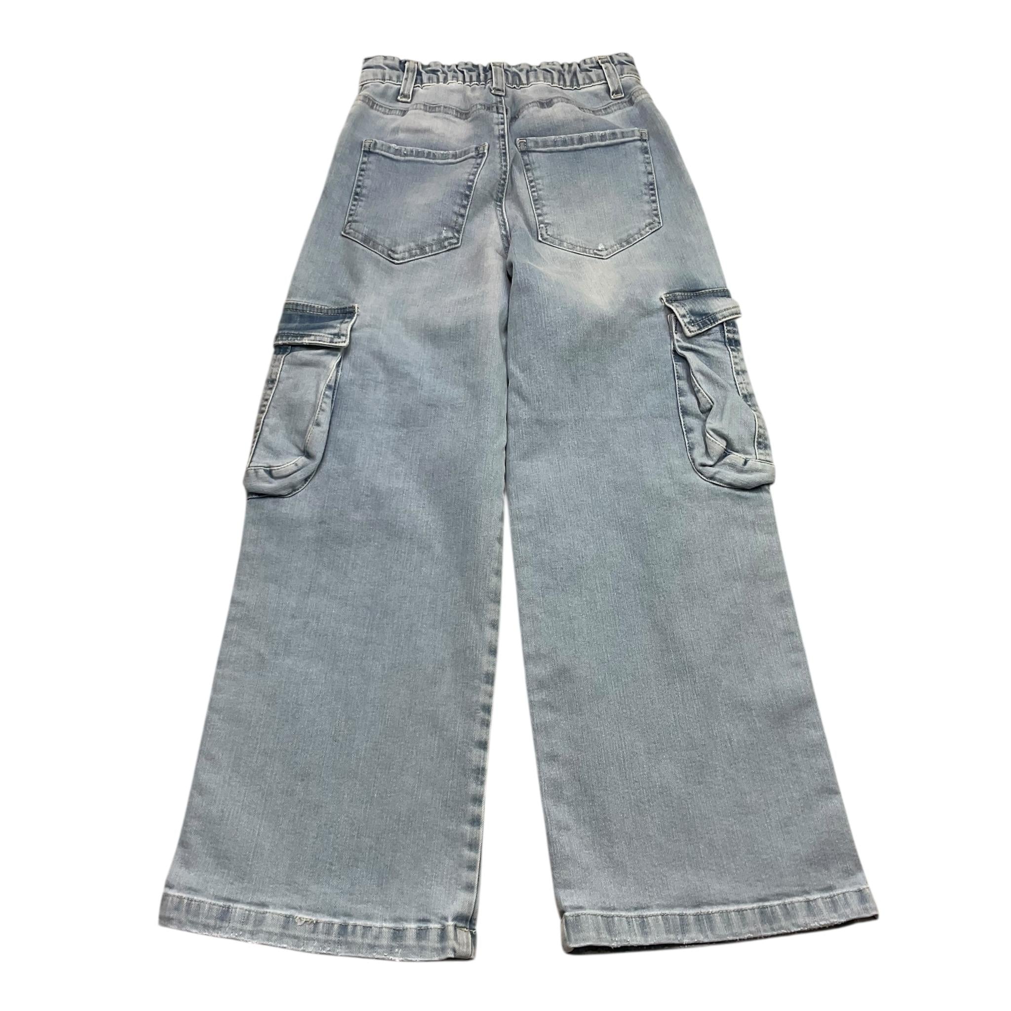 Lu Lu By Miss Grant Jeans Modello Cargo Tinta Unita per Bambina LL3374 AZZURRO LU LU BY MISS GRANT 