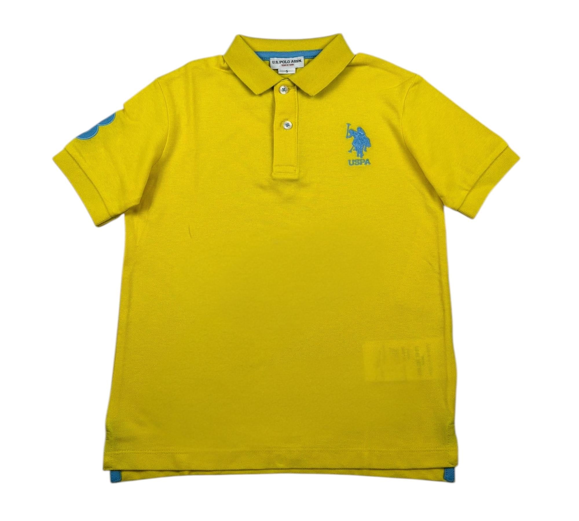 U.S. Polo Assn Polo Mezza Manica Tinta Unita con Logo per Bambino US41597 GIALLO U.S. POLO ASSN 