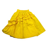 Mariuccia Gonna Tinta Unita con Elastico In Vita Giallo per Bambina