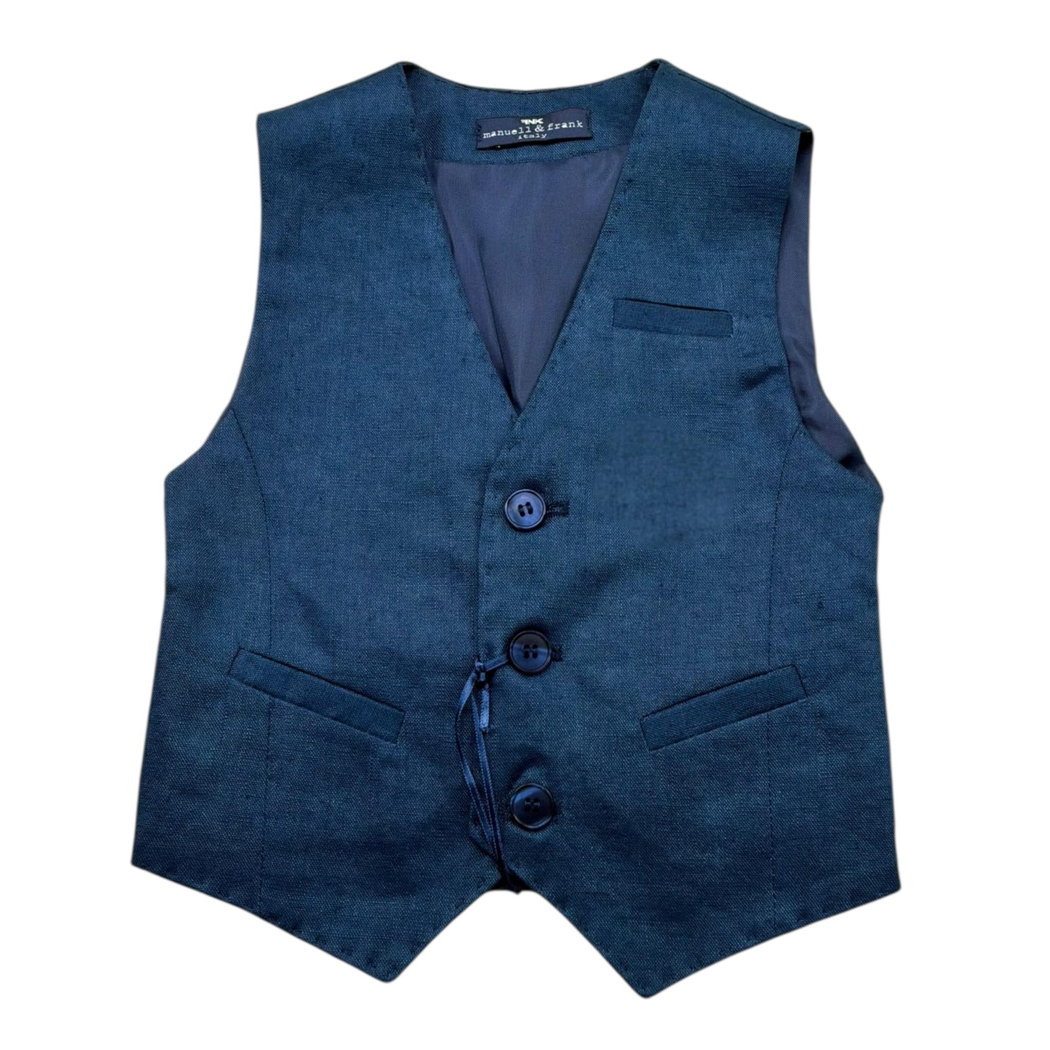 Manuel & Frank Gilet Tinta Unita  per Bambino MF5142B BLU MANUEL & FRANK 