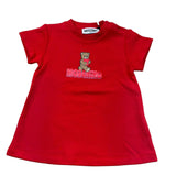 Moschino Abito Mezza Manica Tinta Unita con Stampa per Neonata MAV0C9 ROSSO MOSCHINO 
