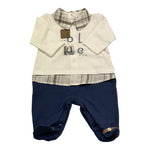 Barcellino Tutina Manica Lunga Bicolore per Neonato 120401 BIANCO/BLU BARCELLINO 