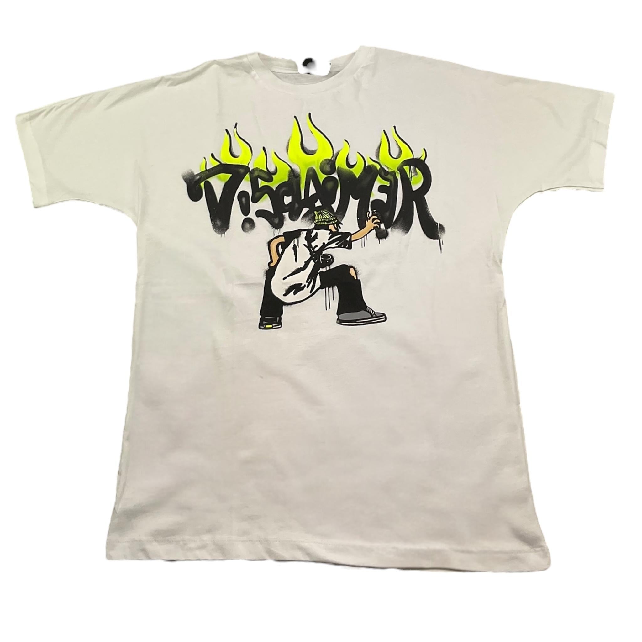 Disclaimer T-Shirt Girocollo Tinta Unita con Stampe per Bambino 25EDK58419 BIANCO DISCLAIMER 