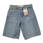 Levi'S Bermuda In Denim Tinta Unita con Girovita Regolabile per Bambino 8EK286X AZZURRO LEVI'S 