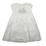 Il Gufo Abito Mezza Manica Tinta Unita con Ricami per Bambina P25VW788L0002J BIANCO IL GUFO 