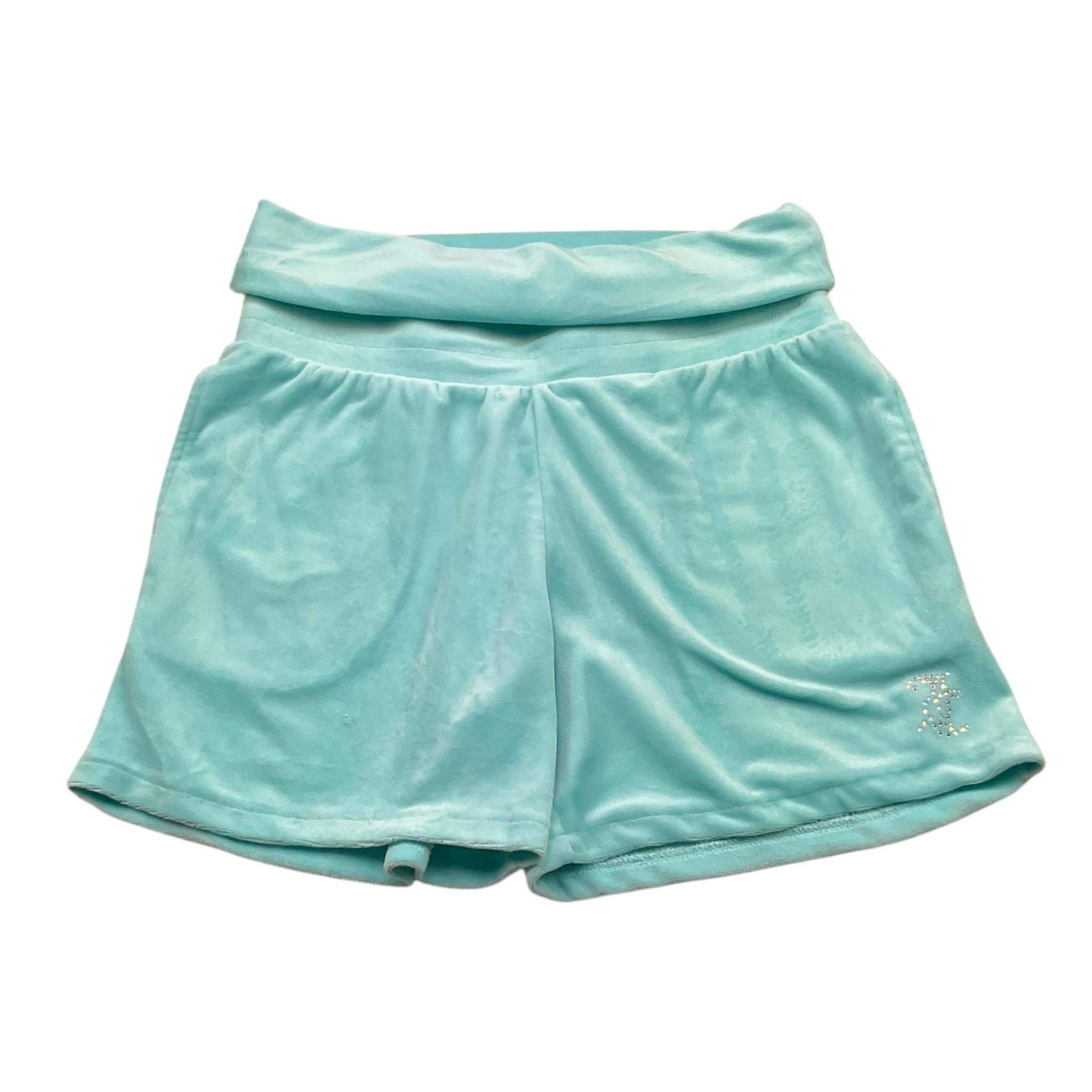 Juicy Couture Short Tinta Unita In Velluto per Bambina JBX6502 AZZURRO JUICY COUTURE 