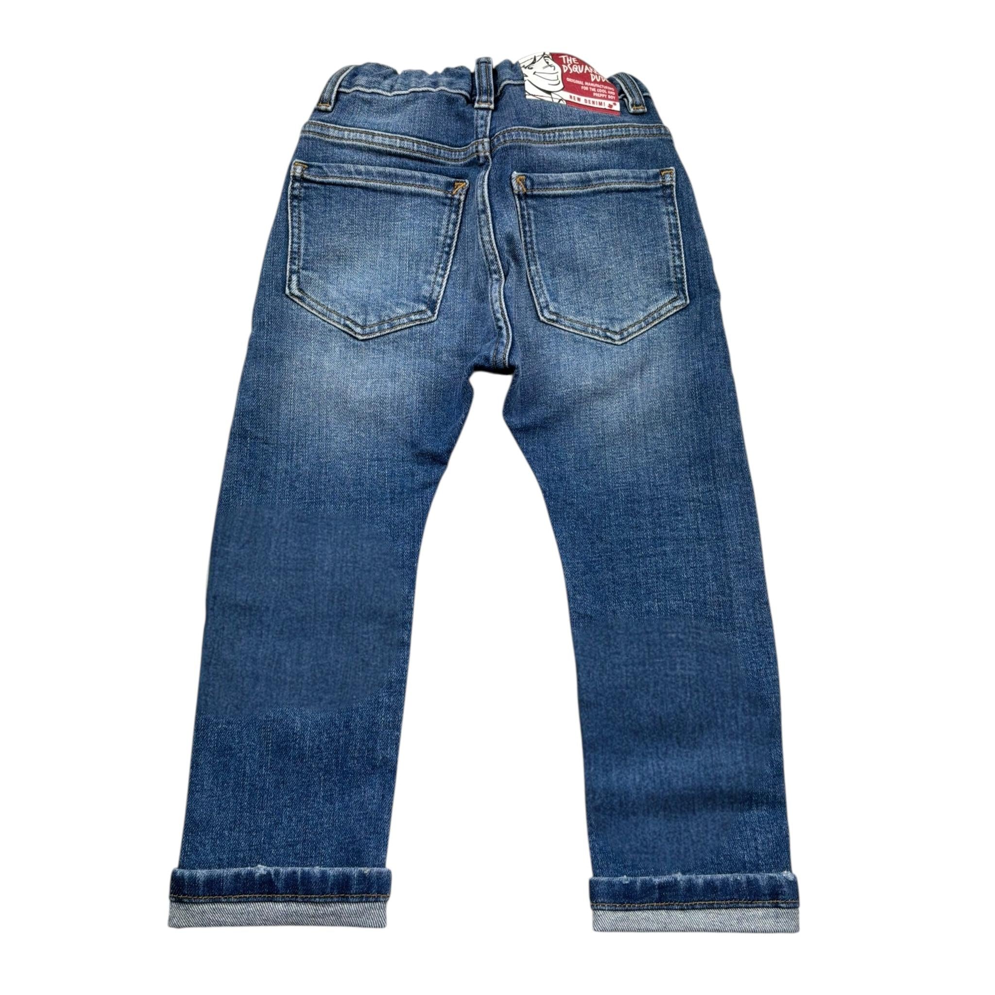 Dsquared2 Jeans Tinta Unita con Girovita Regolabile per Bambino DQ01TC BLU DSQUARED2 