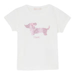 Liu Jo T-Shirt Girocollo Tinta Unita con Brillantini per Bambina KA5021XXJ BIANCO LIU JO 